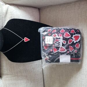 NWT Brighton Hearts A Flutter   Phone Crossbody Handbag & Dazzling Love Necklace